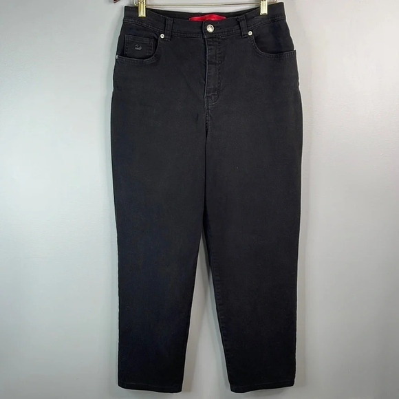 VINTAGE Super High Waisted Black Jeans Mom Black Denim Gloria Vanderbilt 31 - Picture 14 of 14